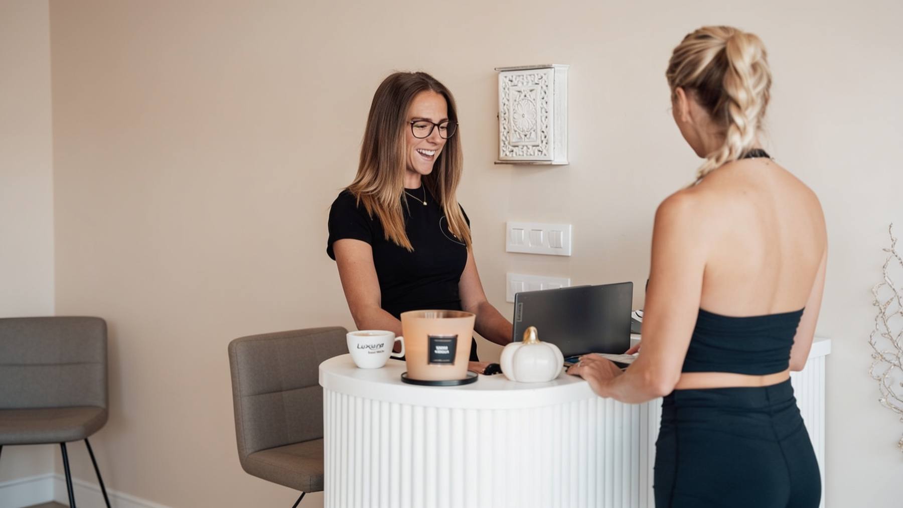 The Glow reception desk